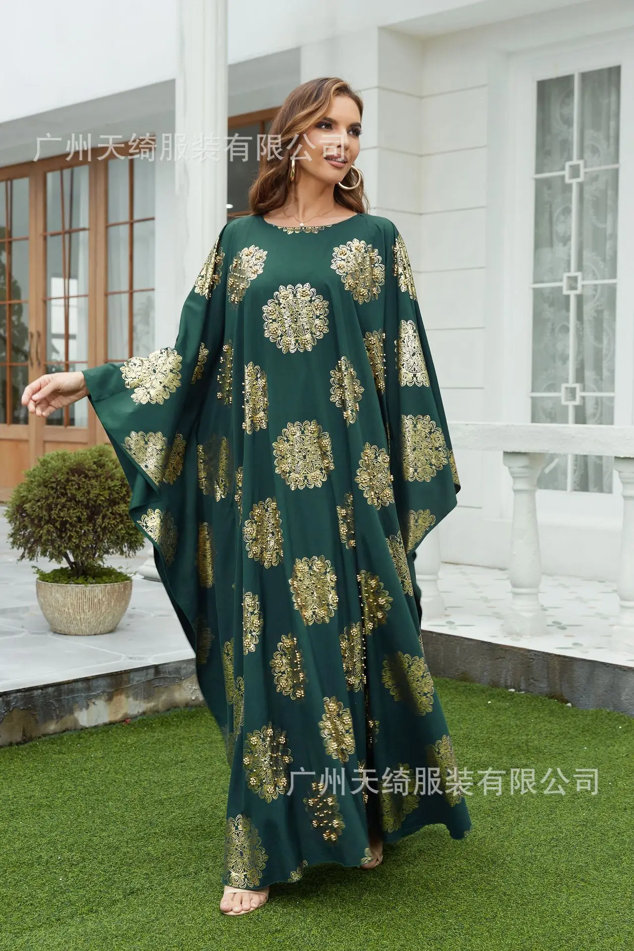 

Casual Summer Dress Batwing Sleeve Muslim Fashion Abayas for Women Turkey Dubai Abaya Kaftan Dress Robe Femme Caftan Marocain