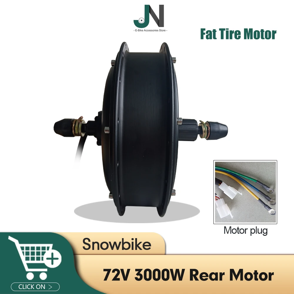 72V 3000W Brushless Non Gear Achter Draaien/Cassette Sneeuwscooter Motor Met