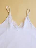 One piece of women's pajamas. It is a fashionable, elegant and sexy camisole pajamas with lace trims. It's a solid-color dress, - Image 6