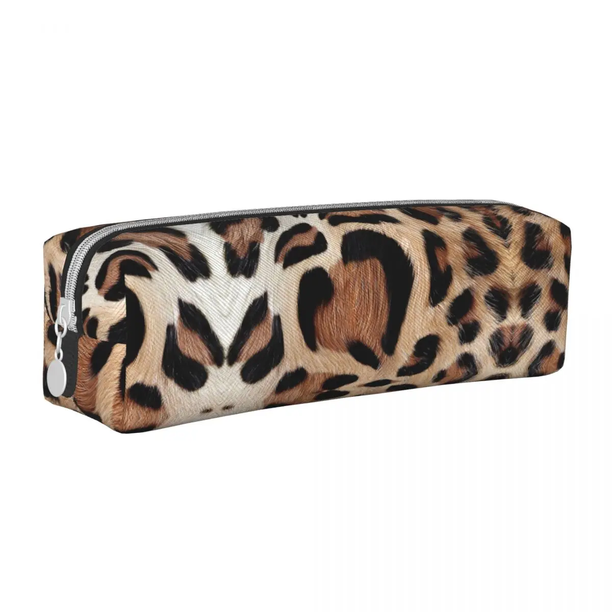

Leopard Fur Heart Pencil Case Pen Box Bags for Student Large Storage School Supplies Zipper Pencilcases