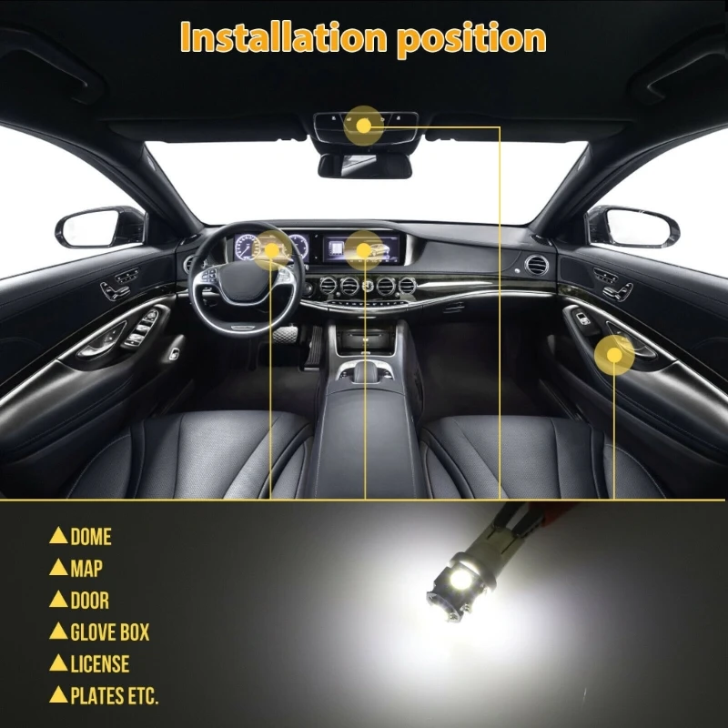 Car LED Light Bulbs 42Pcs Pack For Interior And Exterior Lighting With Long Service Life Over 50000 Hours D7YA