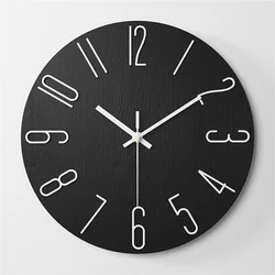 12 - Inch Battery - Powered Analog Wall Clock for Home and Office Decor (Black White)