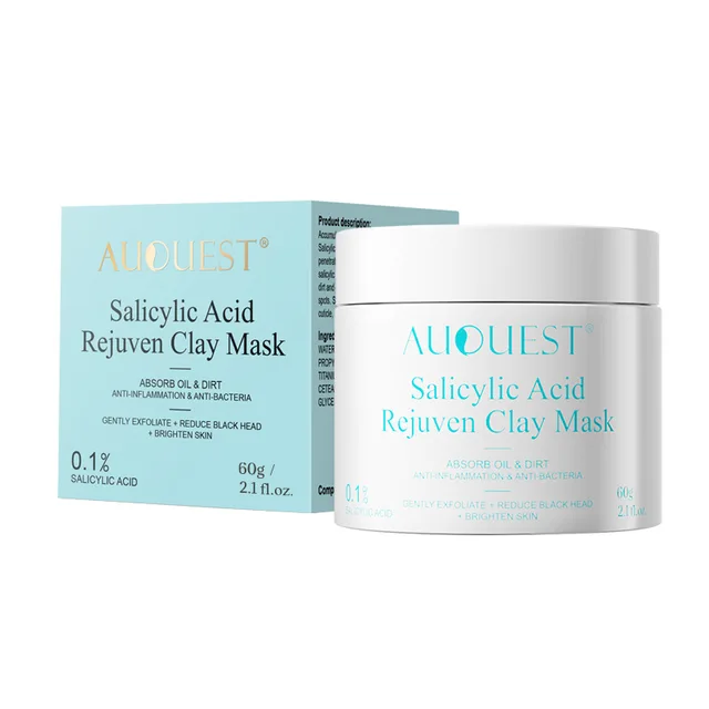 Auquest Salicylic Acid Face Mask Acne Blackhead Remover White Clay
