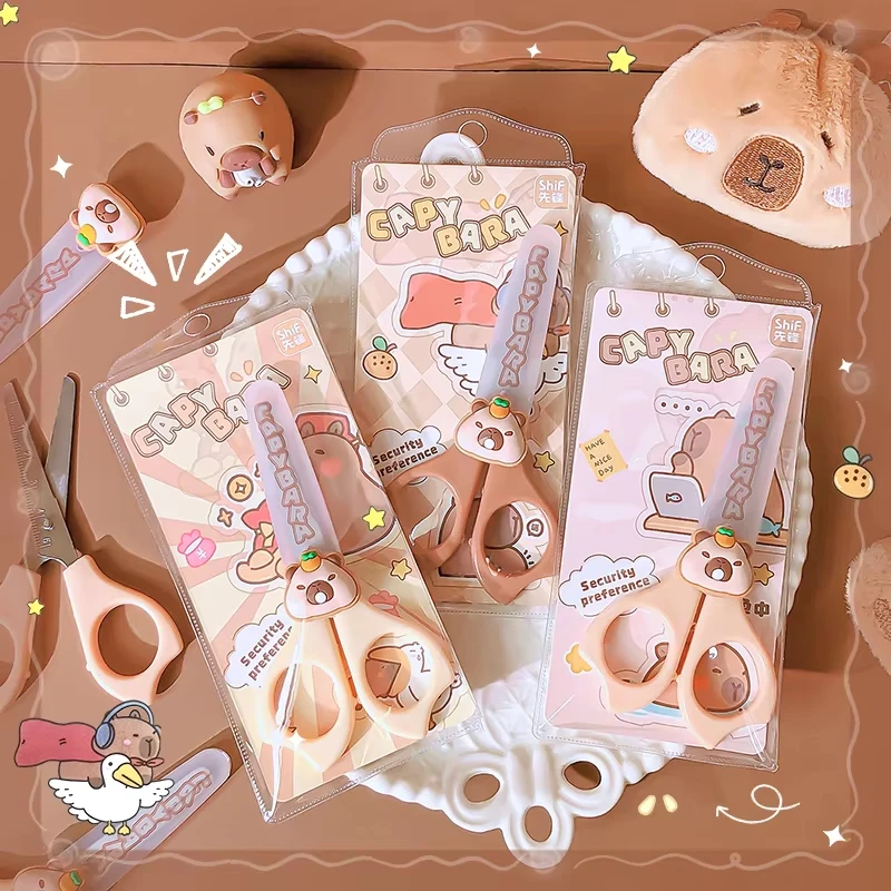 pretty school useful back to school stationery scissors cute capybara craft scissors Mini scissors for diy children's - 4