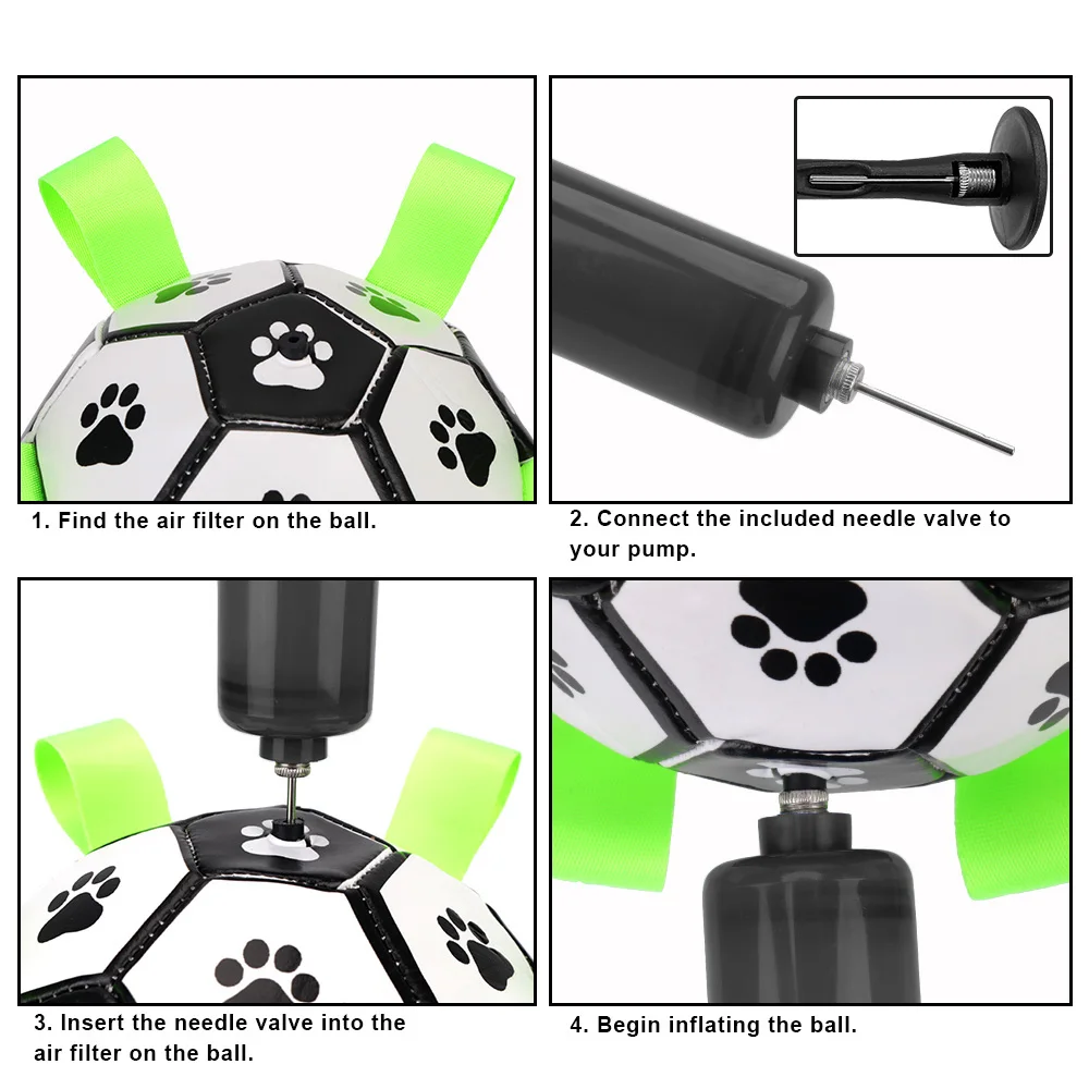 Interactive Pet Football Toys With Grab Tabs Dog Bite Chew Balls Pets Accessories Puppy Outdoor Training Soccer 15cm 5