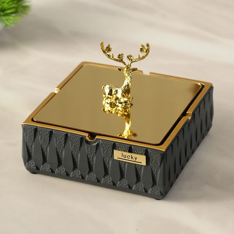 Household simple living room light luxury creative office fly ash ashtray tissue box desktop decoration storage accessories 2