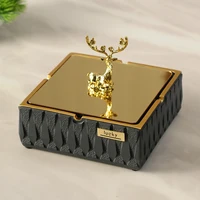 Household simple living room light luxury creative office fly ash ashtray tissue box desktop decoration storage accessories 2
