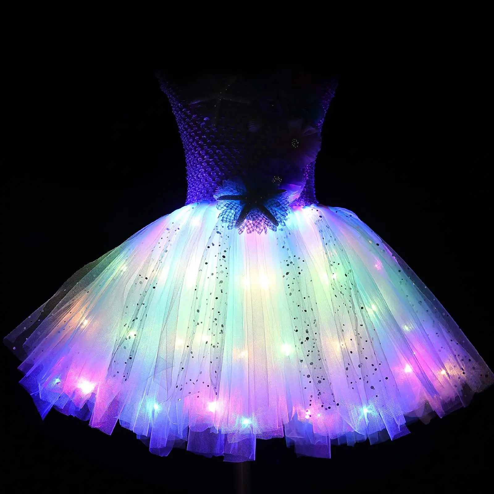 Robe Tutu Sirène Illuminée Étincelante - Ma Boîte de Déguisements