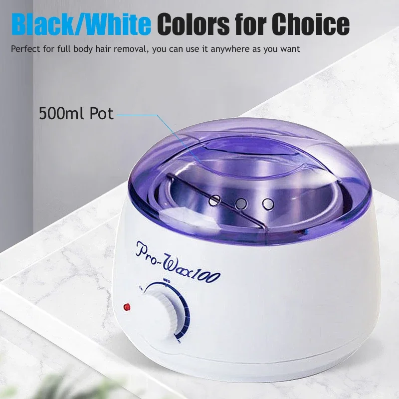 Unisex Hair Removal Wax-melt Pot Brazilian Wax Hair Removal Melting Machine Wax Beans Heater + （200g-500g Beans）kit