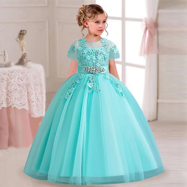 Buy Dubai Creation Net Pleated Maxi Baby Girls Dress (B09P4VJY6D_Silver_11  Years-12 Years) at Amazon.in