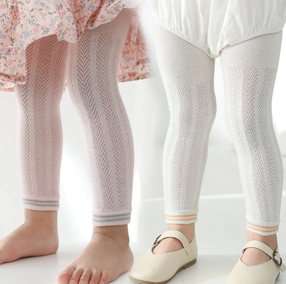 Newborn Baby Tight Summer Mesh Thin Cotton Baby Girl Tights Solid
