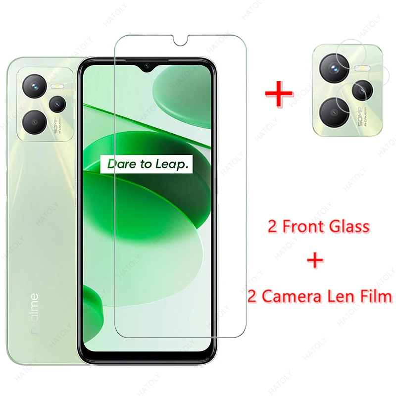 For Realme C35 Glass Tempered Glass for OPPO Realme C35 C25Y C25 C25s C21 C21Y C20 C15 C12 C11 Front Glass Film Screen Protector for realme 8 pro glass screen protector tempered glass for realme 8 7 6 pro x7 c11 c3 c21 c15 c12 x50 xt x2 7i glass realme 5