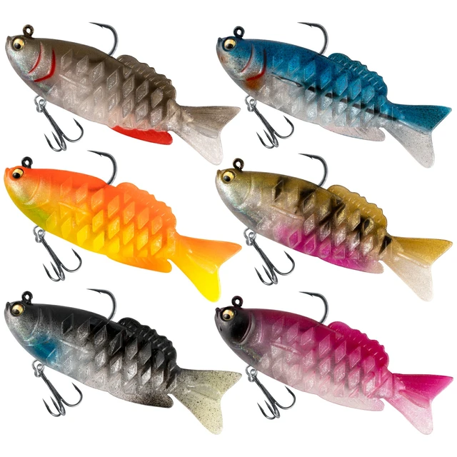 Pre-Rigged Fishing Soft Plastic Lure 20g 10cm Swimbait with Paddle Tail  Gill Jig Head Bait Sinking Bass Walleye Pike Saltwater - AliExpress