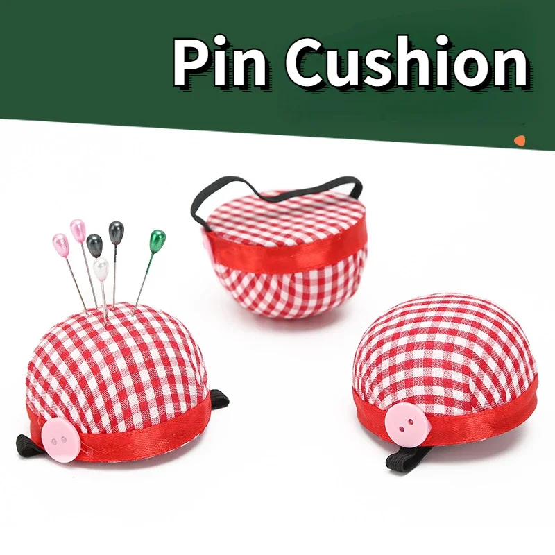Shaped Needle Pin Cushion with Elastic Wrist Belt DIY Handcraft Tool for Stitch Sewing Needlework Apparel Sewing Accessories