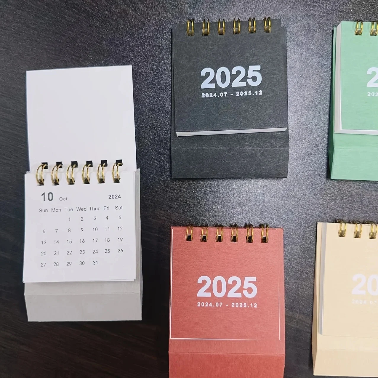 Desktop Paper Calendar Dual Daily Scheduler Table Planner Yearly Agenda Organizer 2025 Simple Solid Color