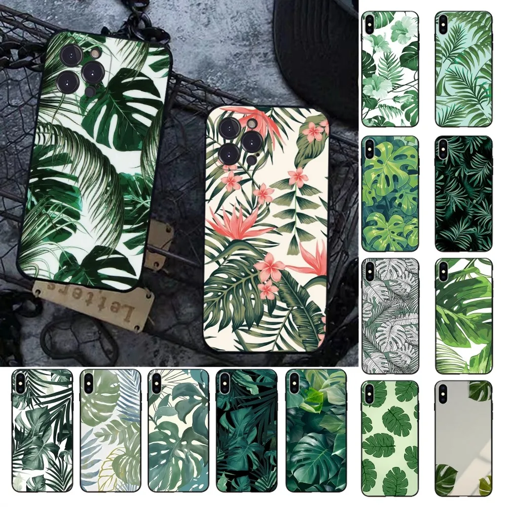 Custodia Per Telefono Monstera Green Leaves Per Iphone 15 8 7 6 6S Plus X Se 2020 Xr Xs 14 11 12 13 Mini Pro Max Custodia Per Cellulare