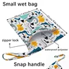 20*25cm Baby Diaper Bag Cartoon Print Wet Dry Nappy Zipper Handbag Stroller Carry Pack Travel Outdoor Wet Diaper Storage Bags 2