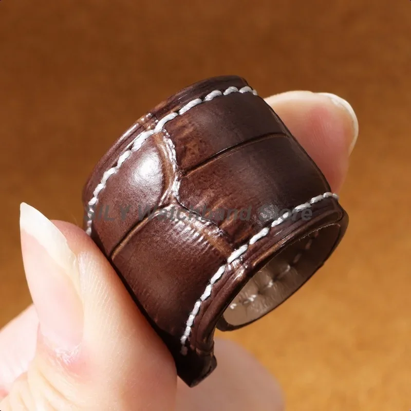 Elegant Leather Cowhide Watch Band with Butterfly Buckle - Business Bracelet Wristbelt