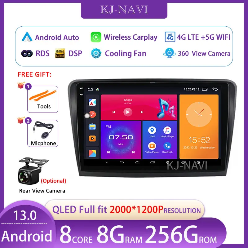 

Android 13 For Skoda Superb 2 B6 2008-2015 Car Radio Multimedia Video Player Navigation GPS 4G LTE Carplay No 2Din 2 Din DVD