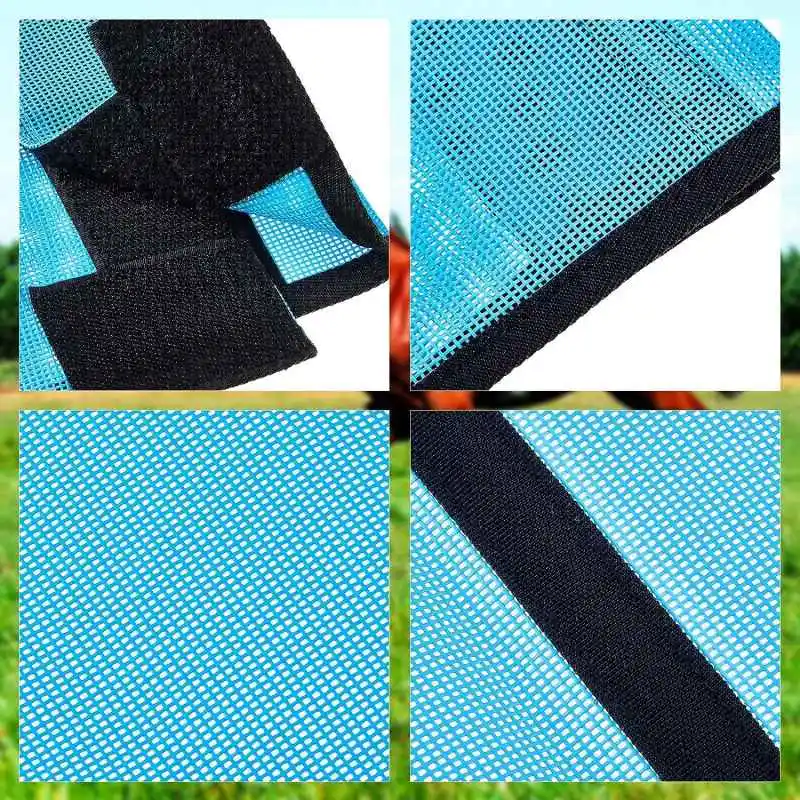 Set Of 20 Mesh Fly Boots For Horses – Breathable Leg Wraps To Protect From Flies & Mosquitoes (Blue, Orange, Pink, Green)