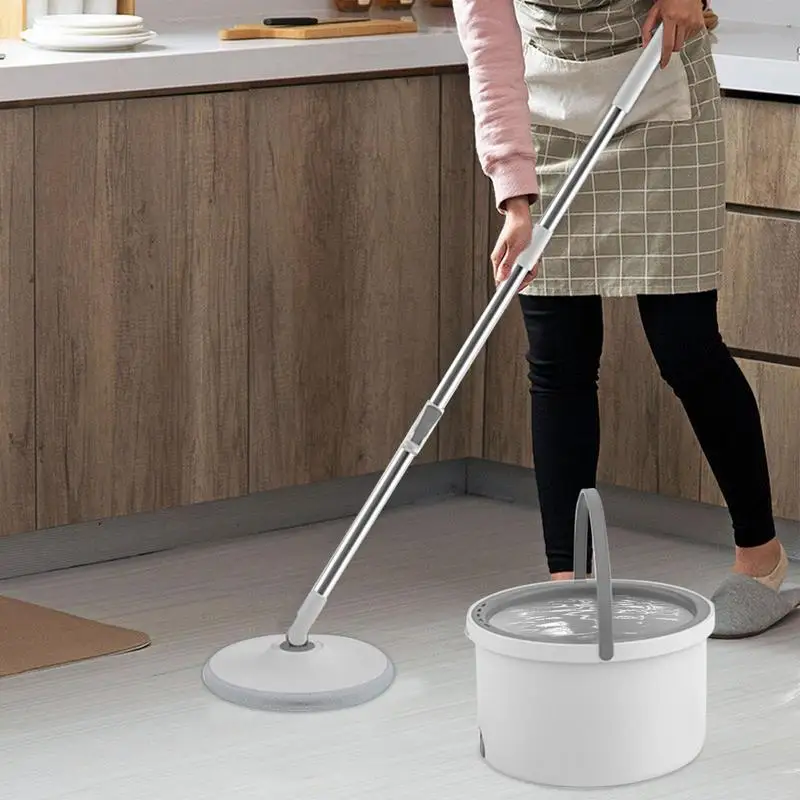 

Mop with Bucket Set | Flat Mop and Bucket System Spinning | Clean Sewage Separation Floor Cleaning System with 2 Mop Head Mop Se