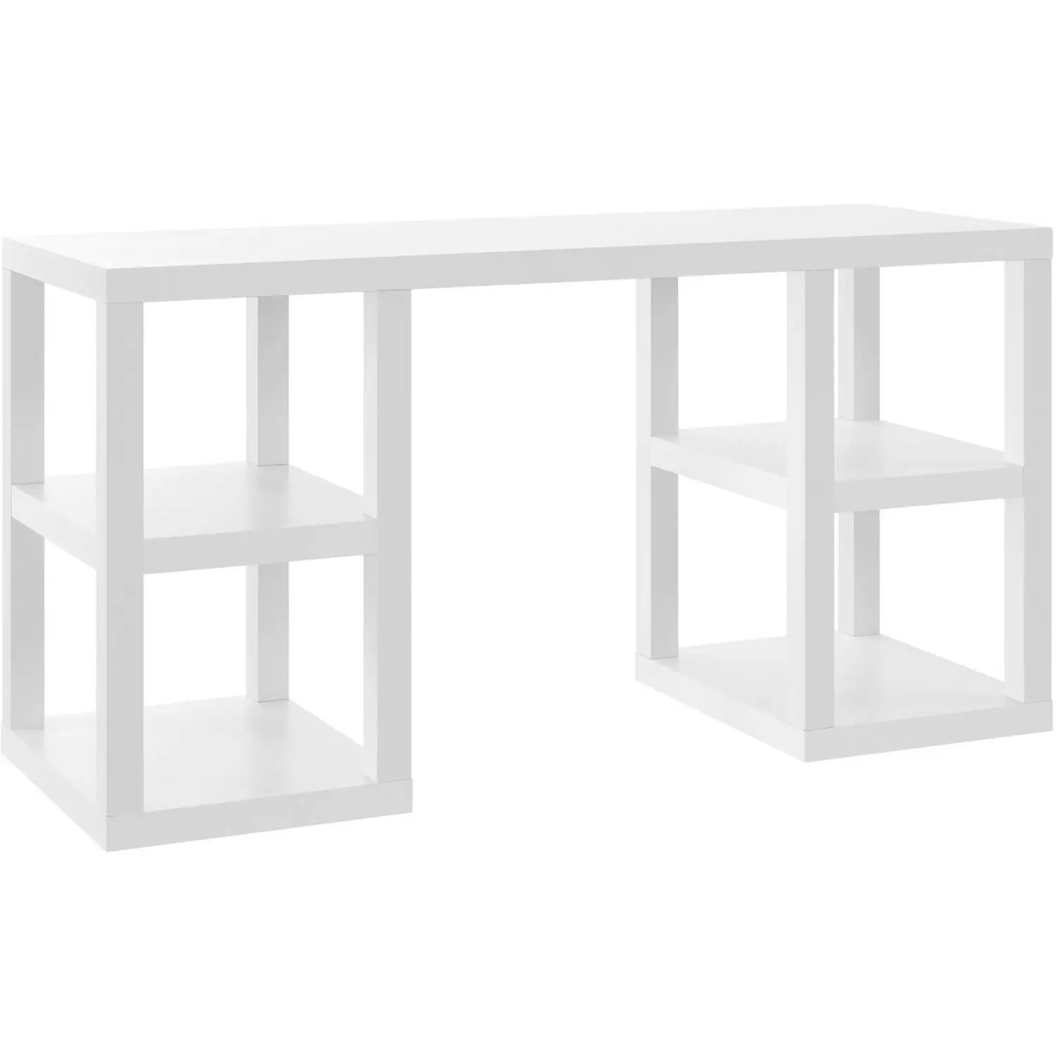 

Double Pedestal Parsons Desk Office Computer Desk Study Writing Table, White