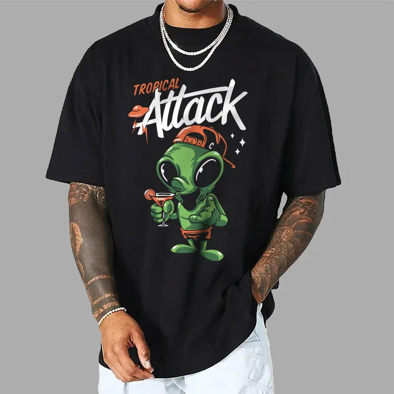 

Cartoon and Animation Characters Printing Men T-Shirts Breathable Tee Summer Streetwear Tops Loose Cotton Short Sleeve Clothes