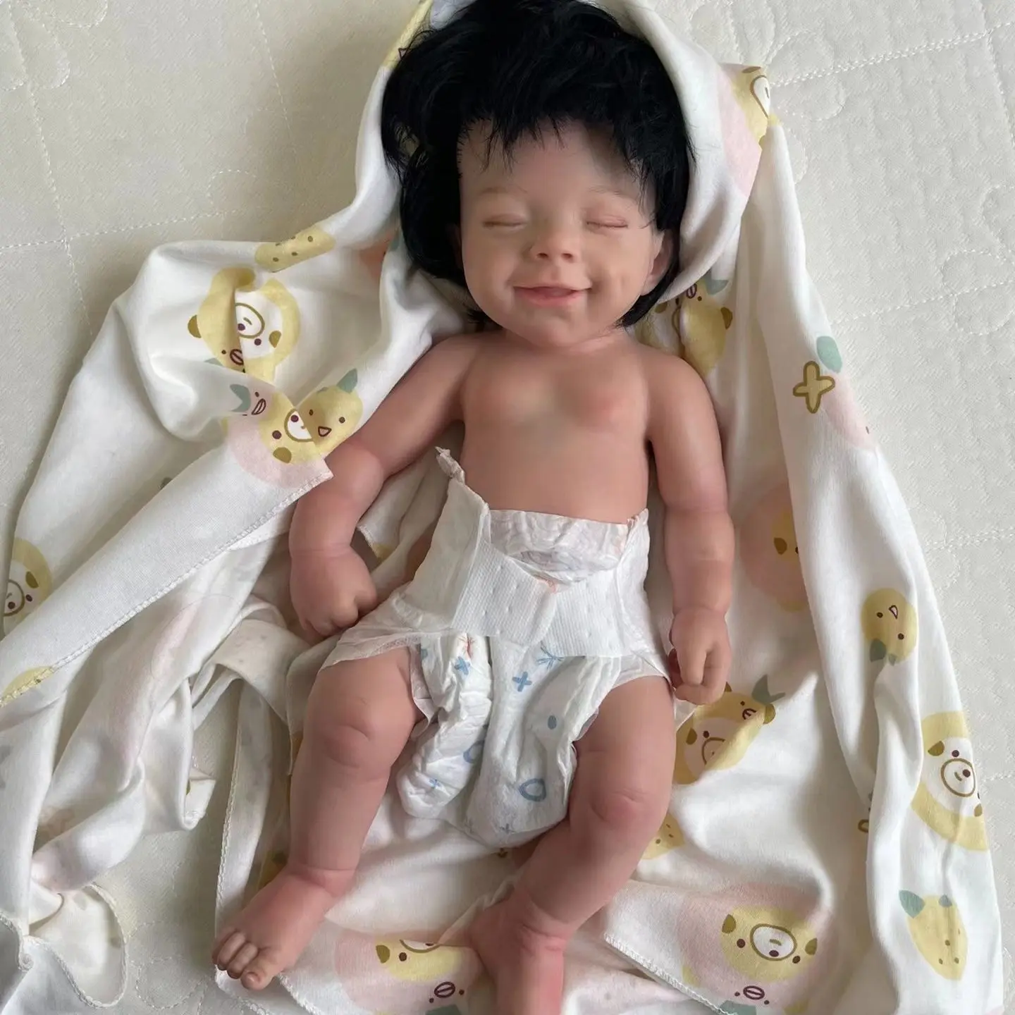 

16 Inch April Full Body Silicone Pеборн Solid Silicone bébé Boy Painted Realistic Silicone Entier Reborn Boneca Reborn Corpo
