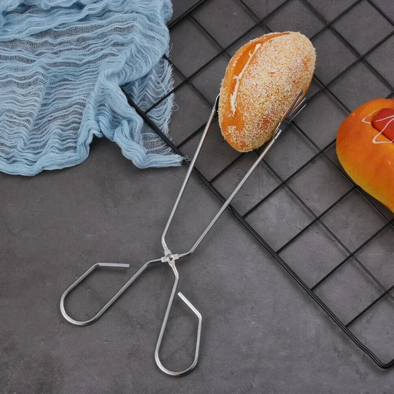 BBQ Tools Stainless Steel Scissors Type Grilled Food Clip Barbecue Accessories Portable Tongs Outdoor Gadget food tongs