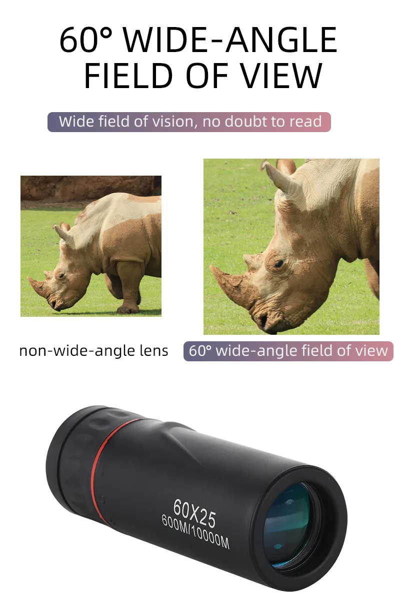 60x25 Telescope Monocular Super High Power Portable  Camping Hiking Climbing telescope astronomic professional