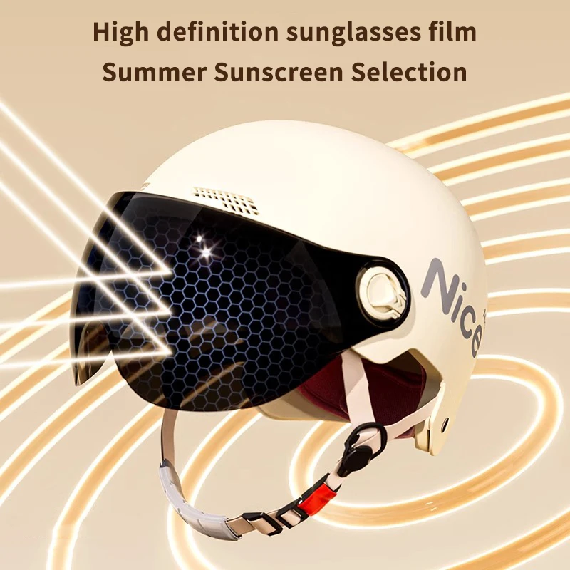 1 Piece 3C Certified Men's And Women's Adult Cartoon Electric Bicycle Motorcycle Half Helmet With Goggles Bicycle Safety Helmet | Sale Bangladesh 1 Piece 3C Certified Men's And Women's Adult Cartoon Electric Bicycle Motorcycle Half Helmet With Goggles Bicycle Safety Helmet Sale Bangladesh