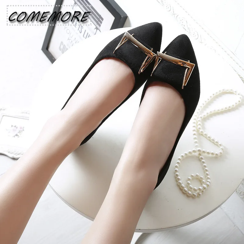 

Балетки женские складные без застежек, металлическая квадратная кожа, гладкие, заостренный носок, удобные осенние