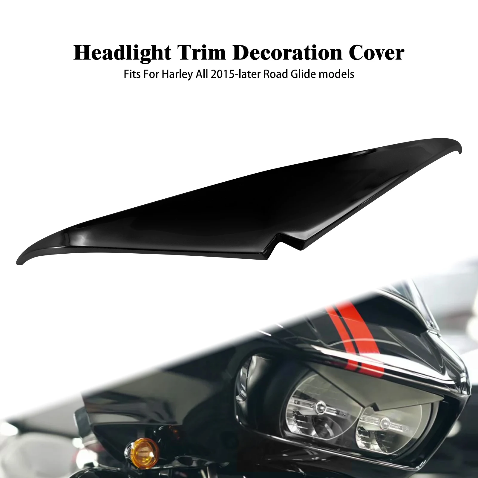 Motorcycle Headlight Trim Upper Tip Cover Visor Accent Headlamp Eyebrow ...