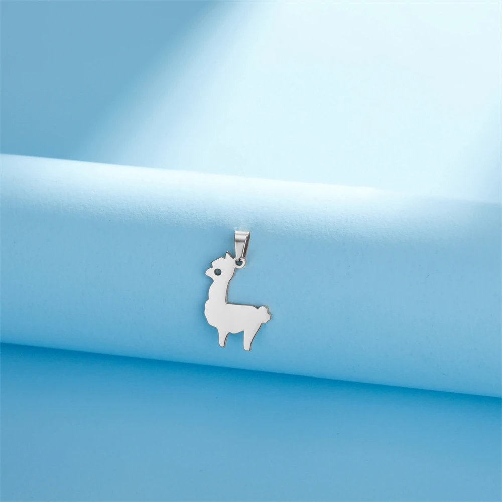 5 teile/los Großhandel Alpaka Charms für Schmuck machen Edelstahl Frauen Halskette Ohrringe Charme DIY Tiere Anhänger Zubehör – Detail 10