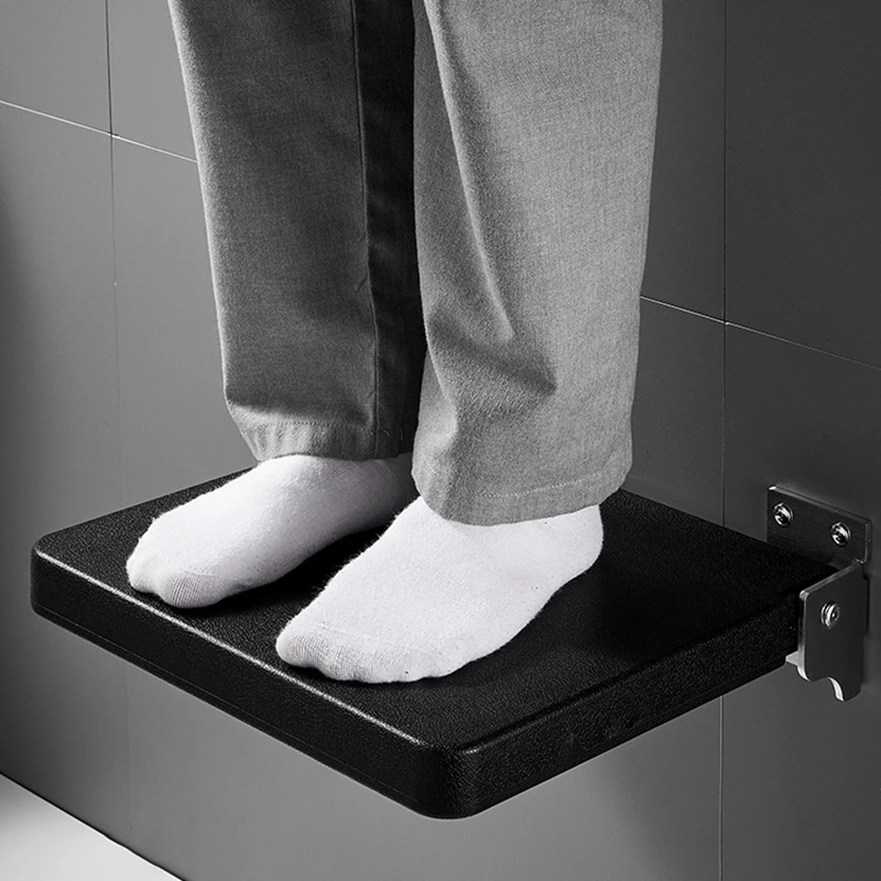 Bathroom Wall-mounted Shower Seats Non-slip Bath Chair Light Luxury Foldable Soft Stool Black Shower Seat Home Porch Shoe Stool 5