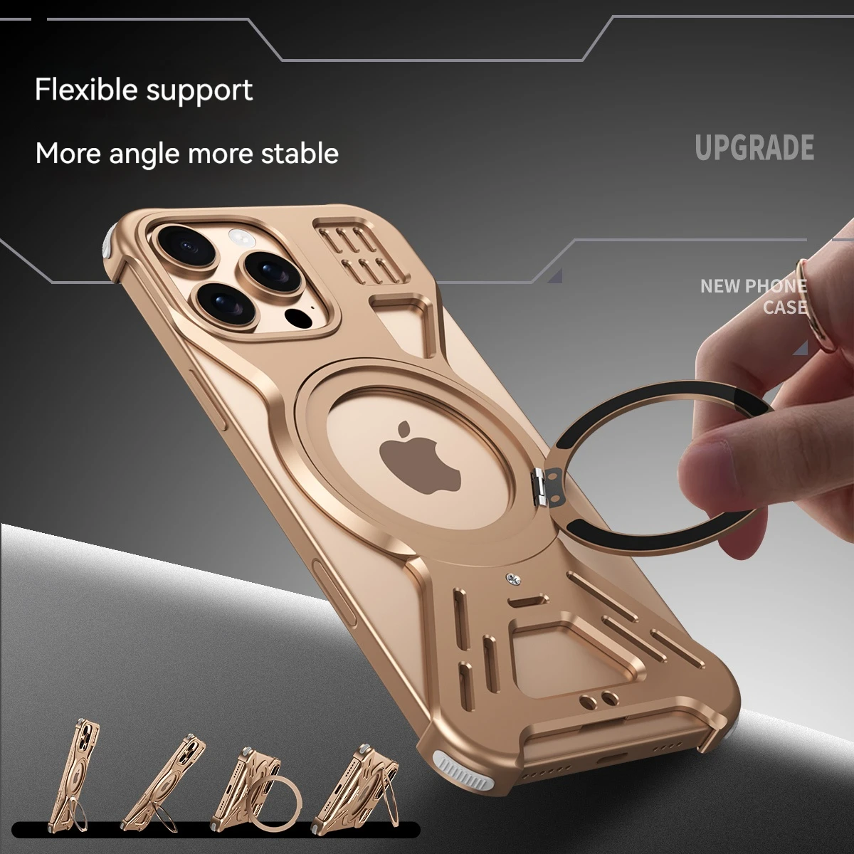 Magnetic 360° Frameless Aluminum Alloy Phone Case with Magsafe Wireless Charging Compatibility