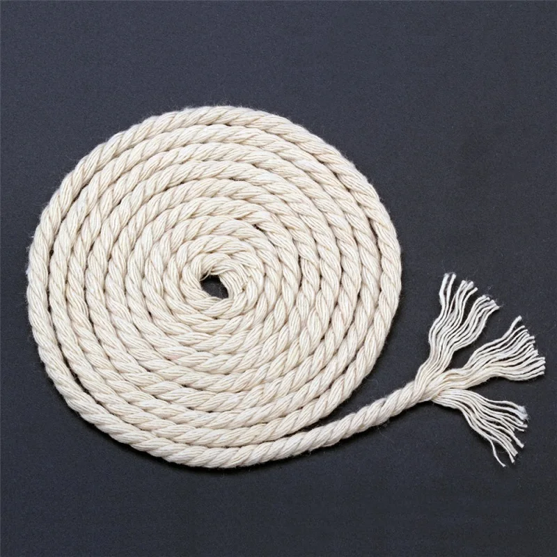 Braided Woven Twisted Natural Cotton Cord DIY Beading String Packing Rope Decorative Craft Thread Jewelry Bags Accessories 3/6mm