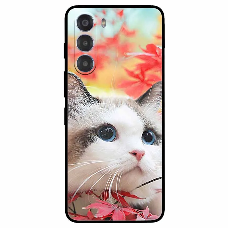 Cute Cartoon Soft TPU Silicone Phone Case - Painted Cat Design