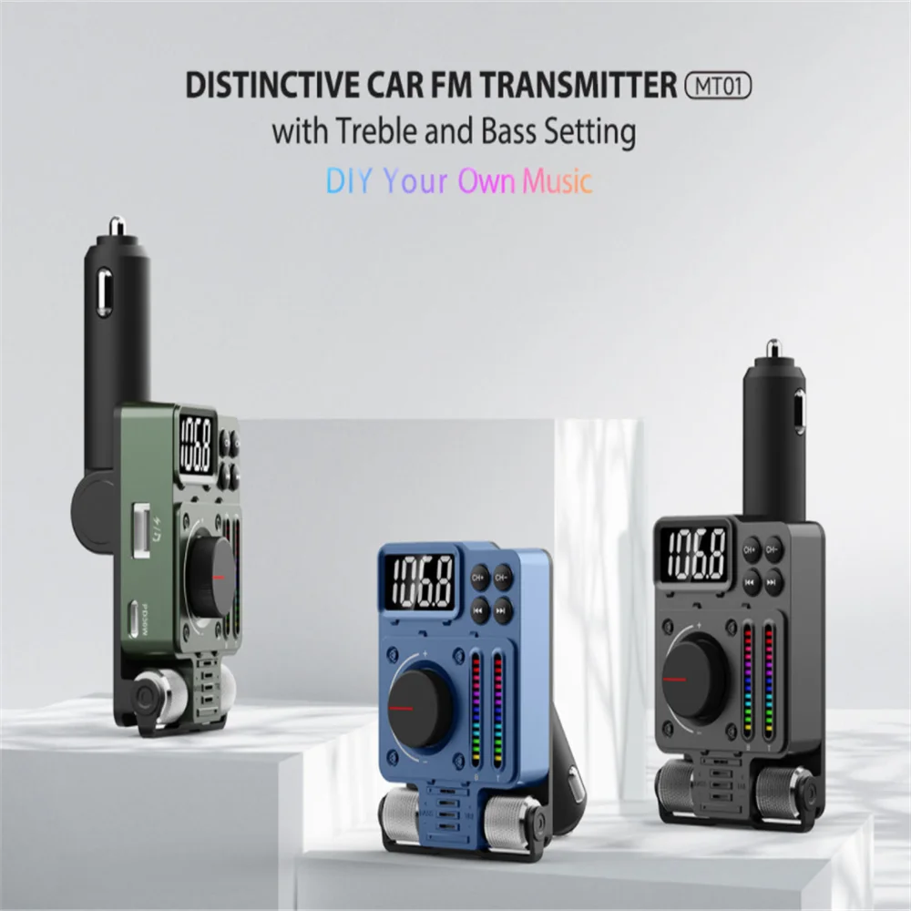Bluetooth Audio Adapter FM Transmitter Car MP3 Player Bluetooth 5.3 Car Wireless FM Transmitter Radio Adapter PD30W QC3.0 Fast Charging Car MP3 U Disk Music Player Accessories bluetooth audio adapter,fm transmitter,car mp3 player