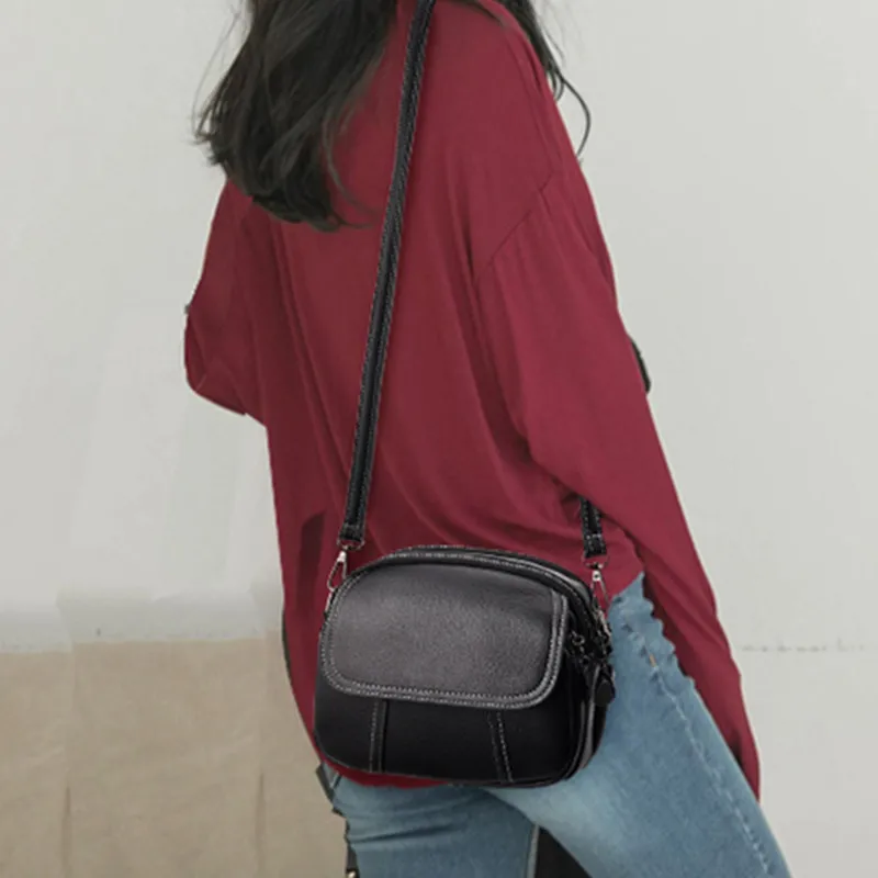 Fashion new women's shoulder bag simple leather messenger bag high quality female phone crossbody bag small handbag