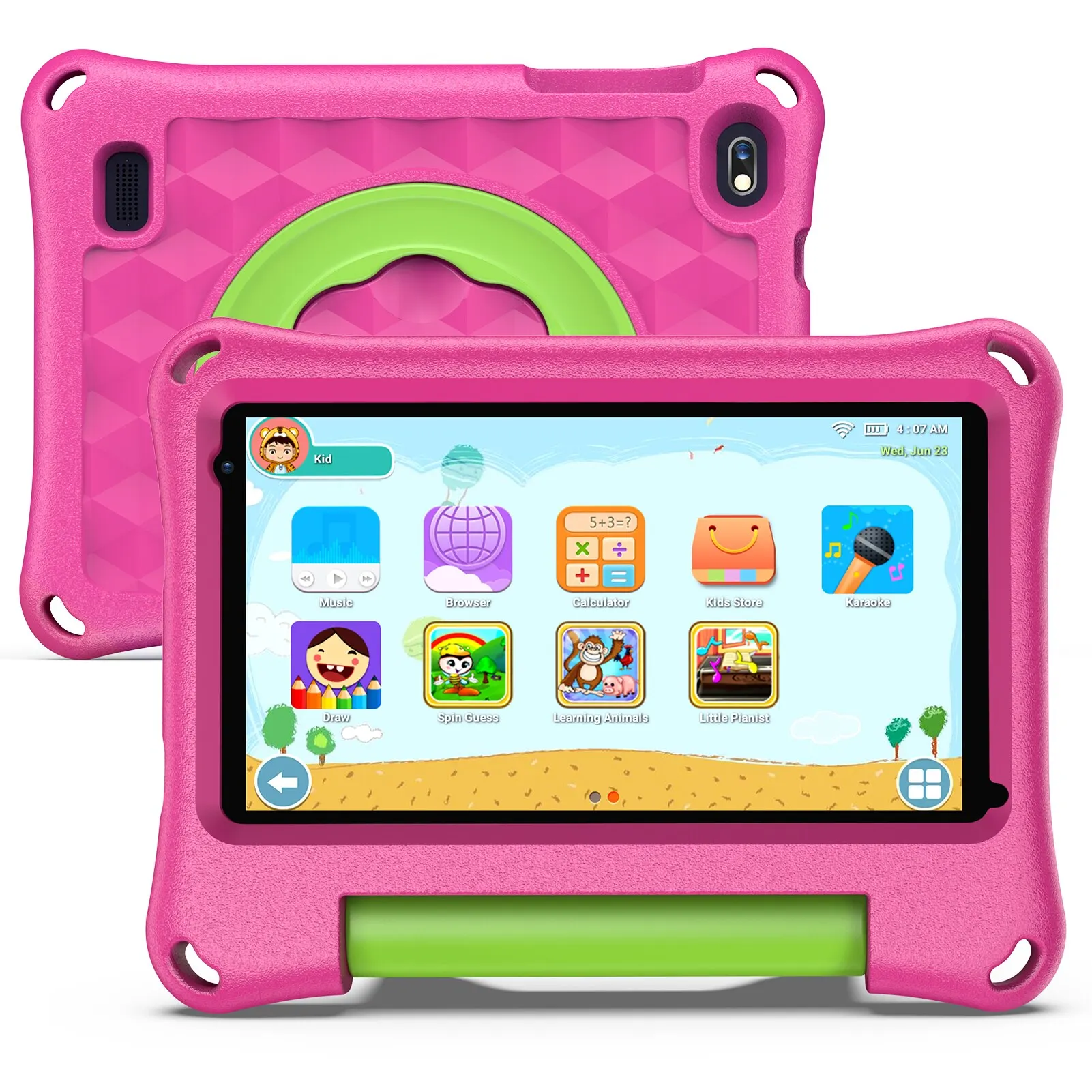 VASOUN Tablette Android 12 pour Enfants, écran Grand IPS HD 10 Pouces,  3Go+64Go, Logiciel pour Enfants préinstallé IWAWa, Apprentissage des Jeux
