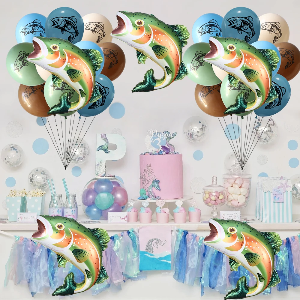 Juego de globos de trucha arcoíris, globo grande de aluminio para trucha,  globo estampado de trucha, pesca en el océano, suministros para fiesta de  cumpleaños, Baby Shower - AliExpress, image size:1000x1000