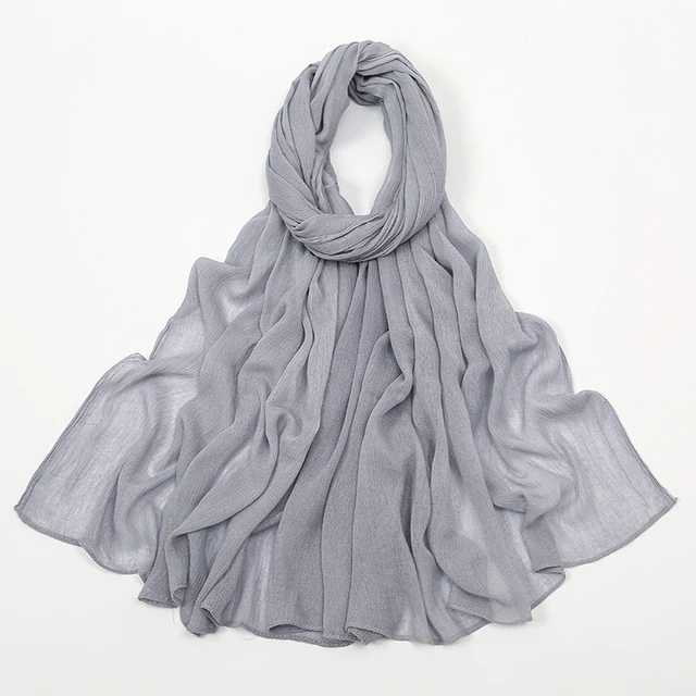 Nouveau Hijab en rayonne froissé pour femmes, écharpe musulmane, châles longs, Turban islamique solide, bandeau Heascarf, bandeau Ramandan