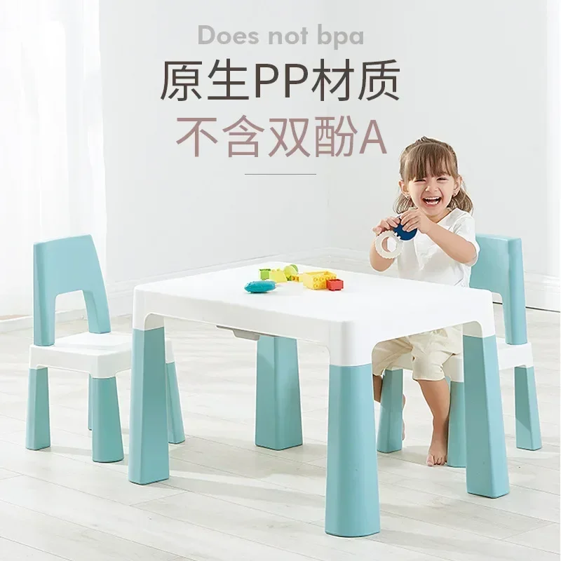 Table and Chair Set Plastic Chair Painting Baby Study Toy Table