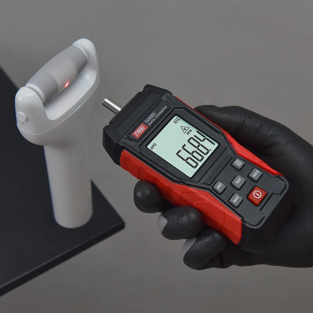 Laser Tachometer TASI Contact/Non-contact Digital Tachometer Laser Photo Tachometer 3～100000RPM High Accuracy RPM Backlit Display