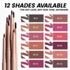 1g Custom Bulk Creamy Lip Liner Private Label 12-Color Pink Tube Matte Waterproof Pigment Plumper Long-lasting Moist Lips Makeup 2