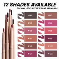 1g Custom Bulk Creamy Lip Liner Private Label 12-Color Pink Tube Matte Waterproof Pigment Plumper Long-lasting Moist Lips Makeup 2