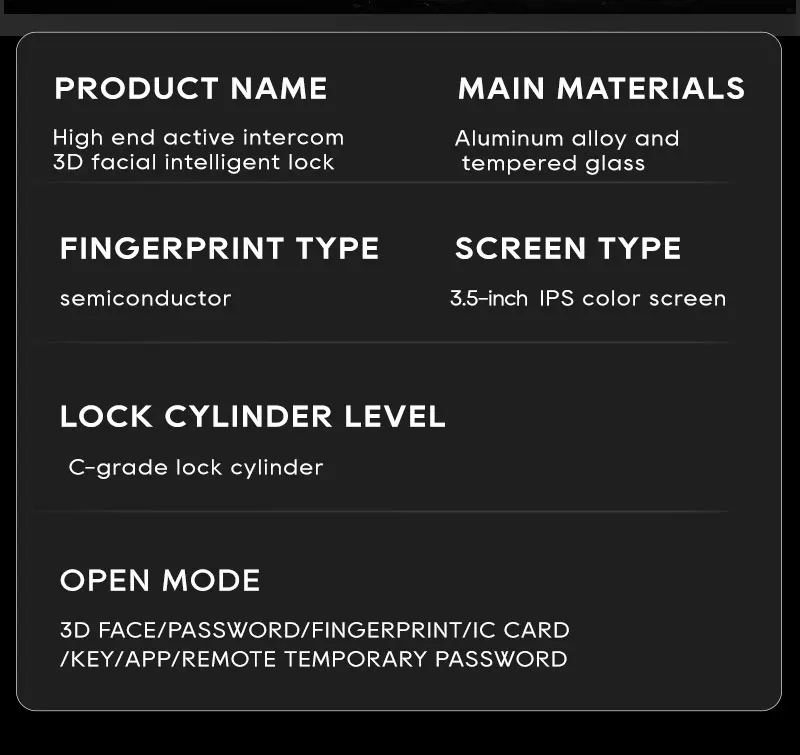 SANKESONG Tuya 3D Face Recognition Smart Lock with Security Camera Digital Electronic Intelligent Fingerprint Lock Dual Battery