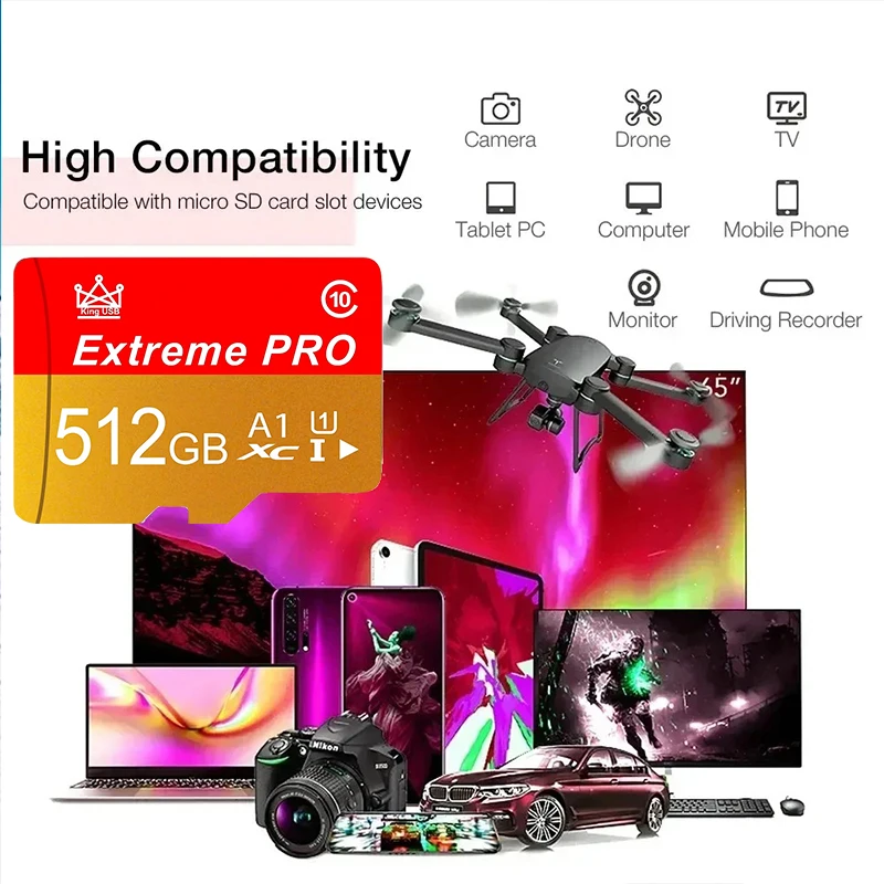 메모리 카메라 32/64/128/256/512gb 오리지널 U3 플래시 카드 SD 고속 품질 내구성 높은 품질 프리미엄 신뢰성 높은 클래스 10