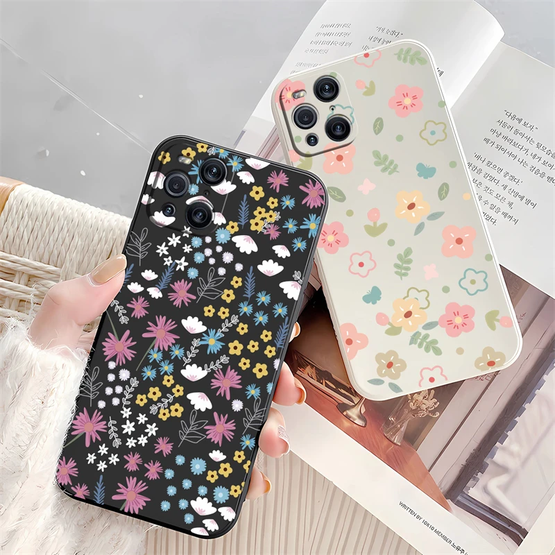 Elegant Floral Pattern Liquid Silicone Phone Case - Fashionable Flower Design